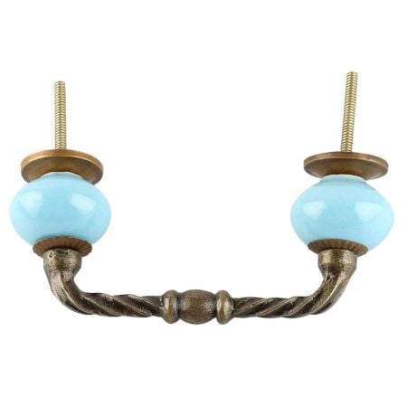 Sky Blue Ceramic Cut Bridge Handles